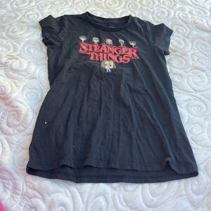 Stranger Things Black Kids Short Sleeve Tee